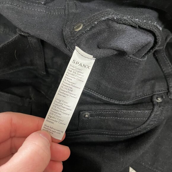 Spanx Mid Rise Denim Ankle Skinny Jeans Clean Black Women’s Size XS - Picture 10 of 11